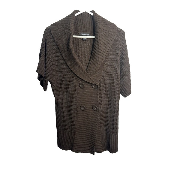 jason maxwell Sweaters - jason maxwell womens brown short sleeve knit sweater button cardigan size XL
